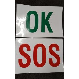 SOS/OK kaksipuoleinen kyltti A3
